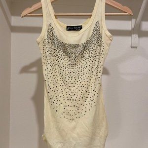 Yellow Tank Top With Rhinestones